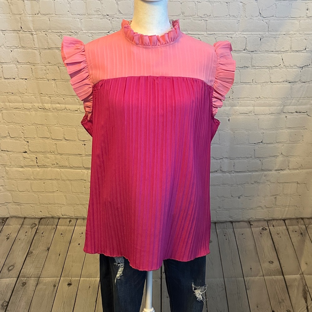 Pink Ruffled Women's Top